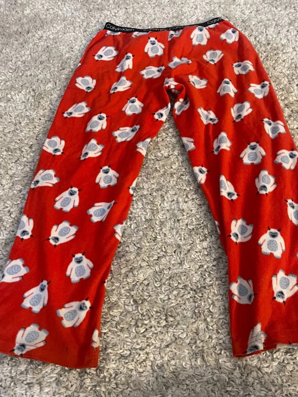 Calvin Klein Kids 10/12 Red Yeti Fleece Pajama Pants